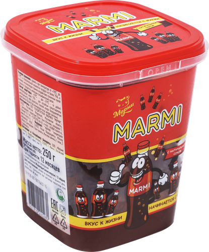Мармелад жевательный МАРМИ с соком в форме бутылочки колы, 250г, фото