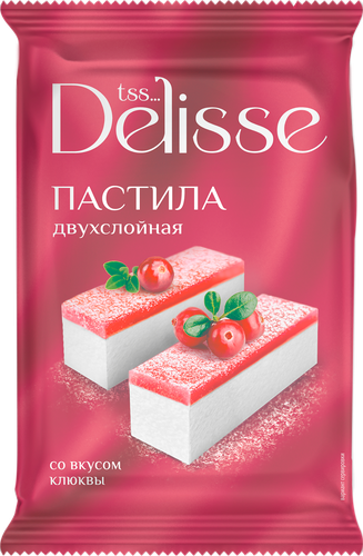 Пастила DELISSE двухслойная со вкусом клюквы, 220г, картинка