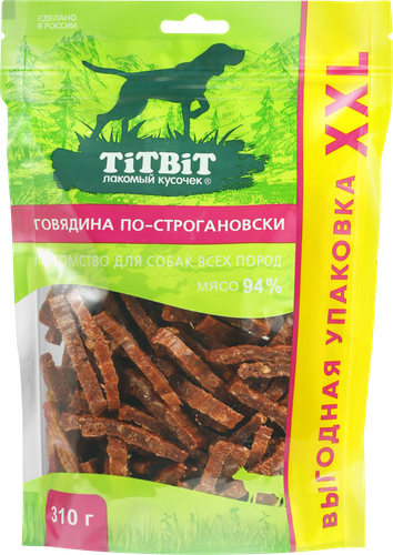 Лакомство для собак TITBIT Говядина по-строгановски, выгодная упаковка 
XXL, для всех пород, 310г, фотография