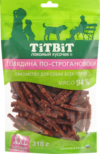 Лакомство для собак TITBIT Говядина по-строгановски, выгодная упаковка 
XXL, для всех пород, 310г, картинка