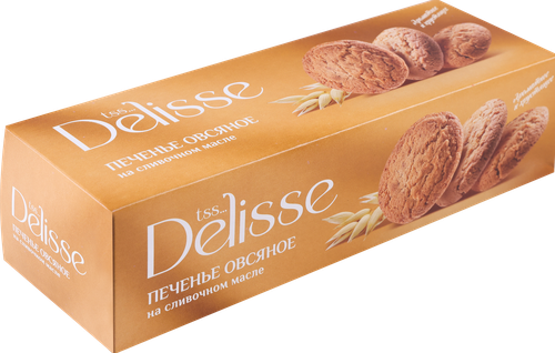 Печенье овсяное DELISSE на сливочном масле, 250г, вид