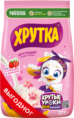 Готовый завтрак ХРУТКА Клубника-ваниль, 375г, изображение