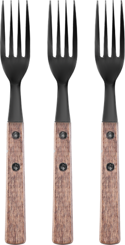 Набор вилок для стейка PLATINUM CHOICE нержавеющая сталь, деревянная ручка, Арт. BBQ-2, 3шт, картинка