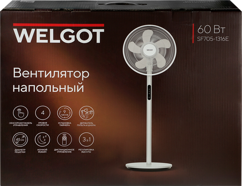 Вентилятор напольный WELGOT сенсорный, Арт. SF705-1316E, крупный план