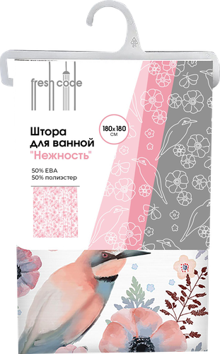 Штора для ванной FRESH CODE 180x180см, с принтом, Арт. 77351, фото