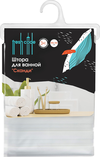 Штора для ванной FRESH CODE в ассортименте, Арт. 77350, детальное фото