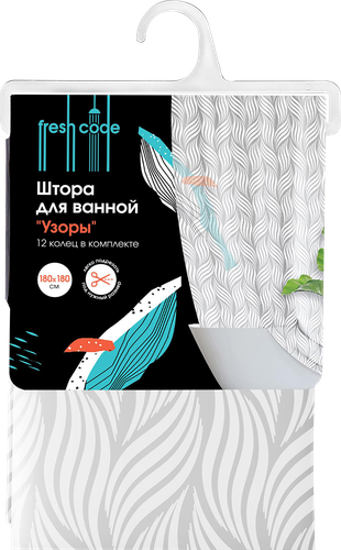 Штора для ванной FRESH CODE в ассортименте, Арт. 77350, фотография