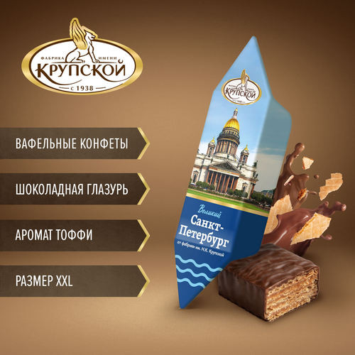 Конфеты Ф.КРУПСКОЙ Великий Санкт-Петербург, глазированные, весовые, крупный план