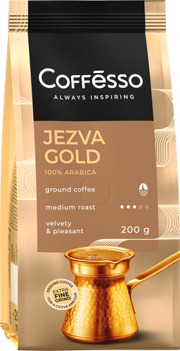 Кофе молотый COFFESSO Jezva Gold 100% Arabica, 200г, детальное фото