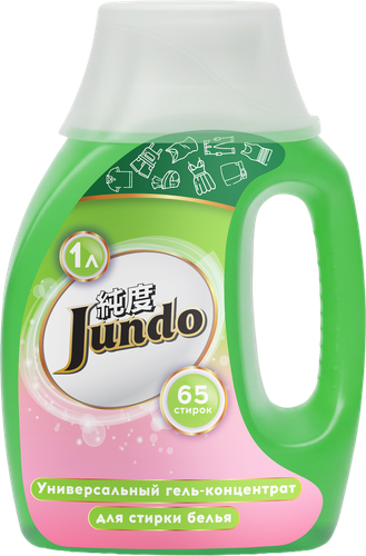 Гель для стирки JUNDO Universal Универсальный, 1л, крупный план