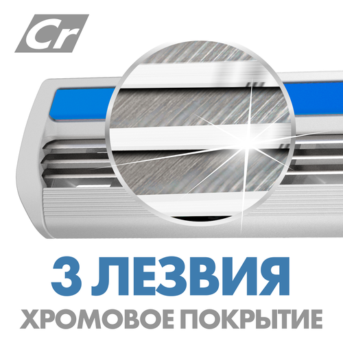Станок для бритья ZOLLIDER Force 3 Max, 3 лезвия, одноразовый, 2шт, крупный план