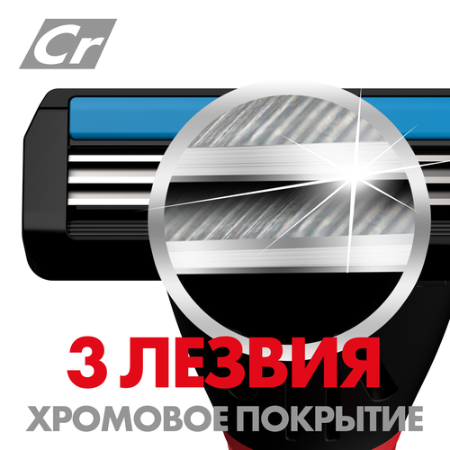 Станок для бритья ZOLLIDER Hybrid 3 Smart, 3 лезвия+4 сменных картриджа, картинка
