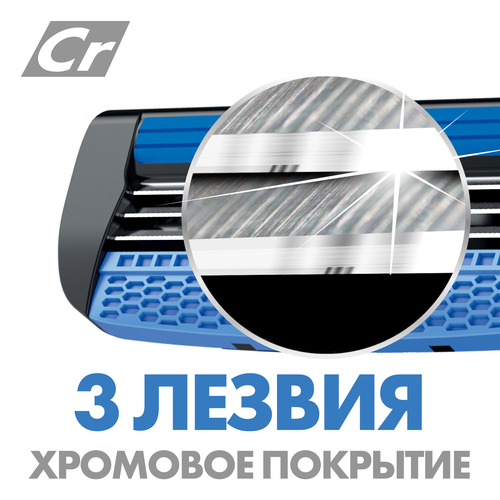 Станок для бритья ZOLLIDER Hybrid 3 Alpha, 3 лезвия+3 сменных картриджа, вид