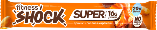 Батончик протеиновый FITNESSHOCK Арахис 20% протеина, без сахара, 80г, картинка