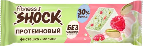 Батончик протеиновый FITNESSHOCK Фисташка 30% протеина, без сахара, 40г, картинка
