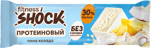 Батончик протеиновый FITNESSHOCK Пина колада 30% протеина, без сахара, 40г, картинка