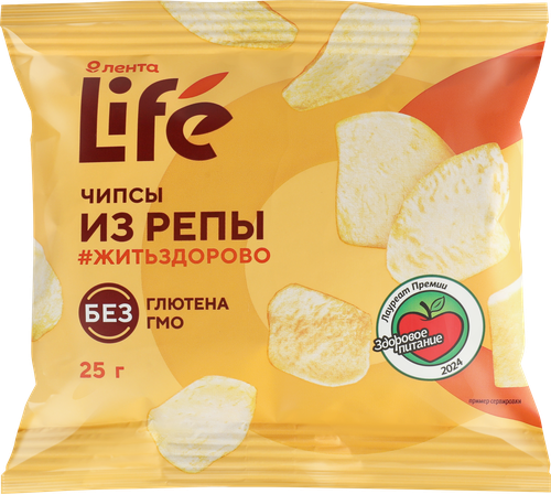 Чипсы овощные ЛЕНТА LIFE Хрустящие, репа, 25г, изображение