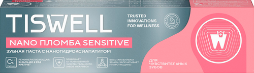 Зубная паста TISWELL реминерализующая с наногидроксиапатитом, для чувствительных зубов, 110г, картинка