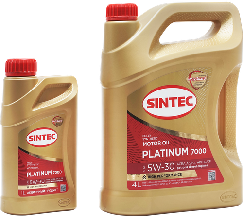 Масло моторное SINTEC Platinum 7000 Акция 4+1 5W-30&nbsp;A3/B4&nbsp;SL/CF, 4л, детальное фото