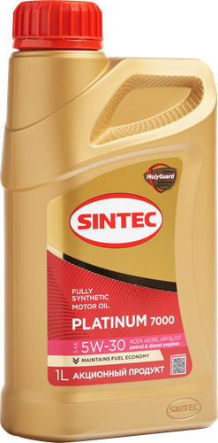 Масло моторное SINTEC Platinum 7000 Акция 4+1 5W-30&nbsp;A5/B5&nbsp;SL/CF, 4л, фотография