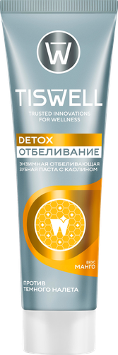 Зубная паста TISWELL Энзимная отбеливающая с каолином, манго, 110г, фото