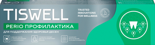 Зубная паста TISWELL для поддержания здоровья десен с троксерутином и гиалуроном, 110г, картинка