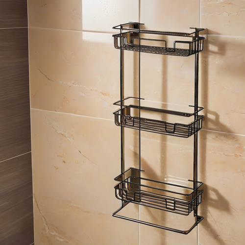 Полка напольная/настенная РЫЖИЙ КОТ Scaffali 29,5x12,5x66см, 3-х ярусная, прямая, Арт. 109116, крупный план