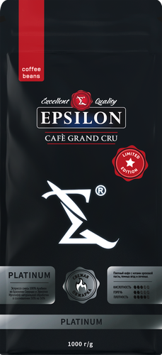 Кофе зерновой EPSILONPRESSO Epsilon Platinum, 1кг, крупный план