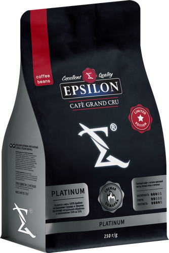 Кофе зерновой EPSILONPRESSO Epsilon Platinum, 250г, фото