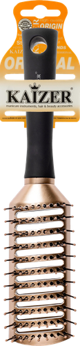 Расческа KAIZER вентиляционная, ручка Soft touch, золото, Арт. 802917, крупный план