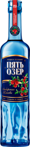 Водка ПЯТЬ ОЗЕР Особая Сибирская клюква 38%, 0.5л