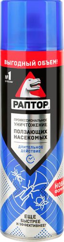 Аэрозоль от ползающих насекомых РАПТОР Новая формула, 273г, крупный план