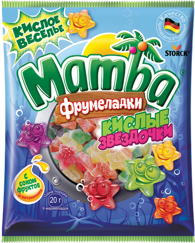 Мармелад жевательный MAMBA Фрумеладки кислые звездочки, 70г, фотография