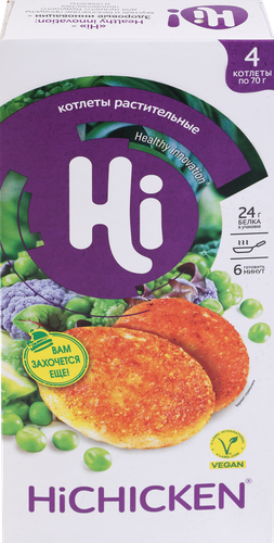 Котлеты растительные HI Hichicken, со вкусом курицы, 280г, изображение