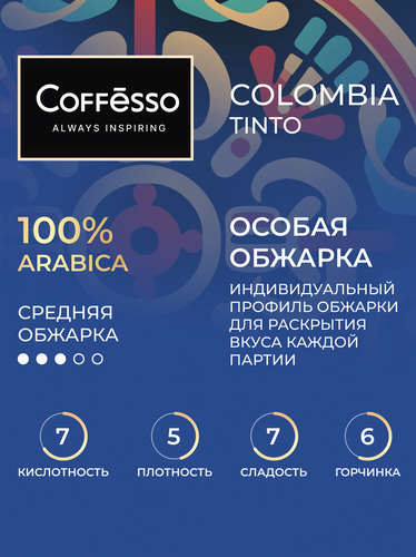 Кофе молотый COFFESSO Colombia Tinto, 50г, фотография