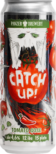 Напиток пивной PANZER BREWERY Кэтч Ап нефильтрованный непастеризованный неосветленный 4,6%, 0.45л, вид
