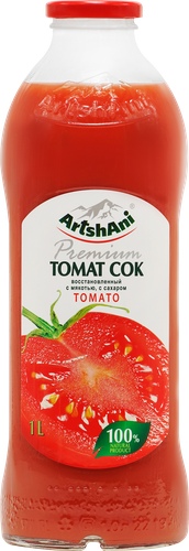 Сок ARTSHANI Томатный восстановленный с мякотью, с сахаром, 1л, фото