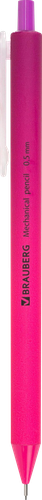 Карандаш механический BRAUBERG Soft Grade 0,5мм, корпус soft-touch, в ассортименте, крупный план