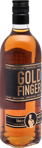 Виски GOLDFINGER Шотландский купажированный 3 года 40%, 0.7л, крупный план