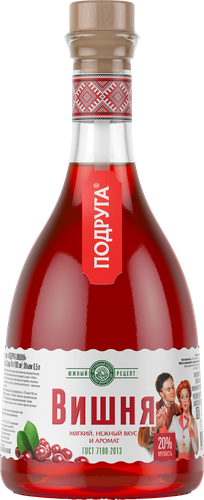 Настойка ПОДРУГА Вишня 20%, сладкая, 0.5л