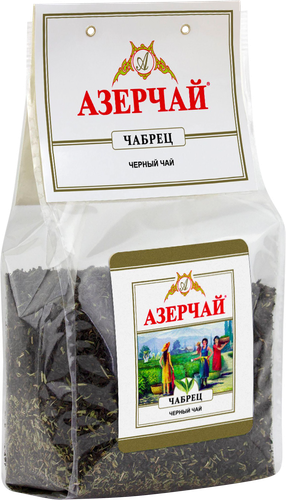 Чай черный АЗЕРЧАЙ с чабрецом, листовой, 400г, крупный план