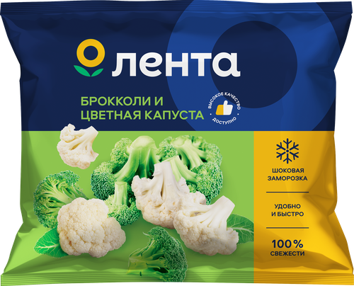 Смесь овощная ЛЕНТА Цветная капуста и брокколи, 400г, изображение