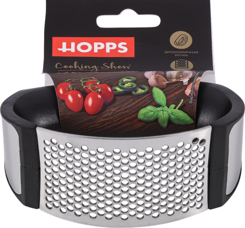 Пресс для чеснока HOPPS Cooking Show ручной, нержавеющая сталь, полипропилен, Арт. GPP-1, фотография