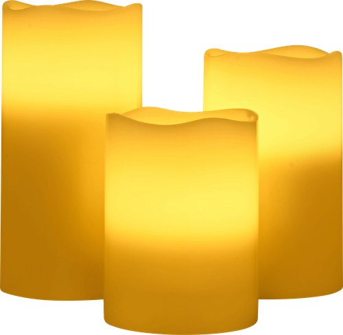 Светильник HOMECLUB LED-свечи 7,5х10/12,5/15см, теплый белый, Арт. HT-LZ-00303A, изображение