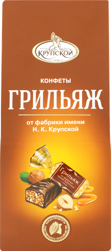 Конфеты Ф.КРУПСКОЙ Грильяж на основе арахиса с фундука, 146г, вид