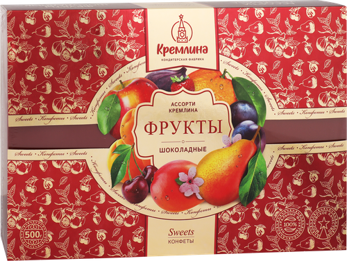 Конфеты КРЕМЛИНА из сухофруктов в шоколаде, в ассортименте, 500г, картинка