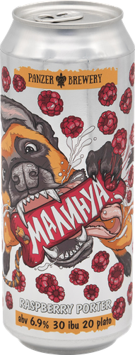 Напиток пивной PANZER BREWERY Малинуа нефильтрованный непастеризованный неосветленный 6,9%, 0.45л, детальное фото
