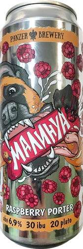 Напиток пивной PANZER BREWERY Малинуа нефильтрованный непастеризованный неосветленный 6,9%, 0.45л, вид