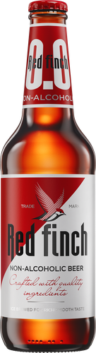 Пиво светлое безалкогольное RED FINCH пастеризованное 0,5%, 0.45л, изображение