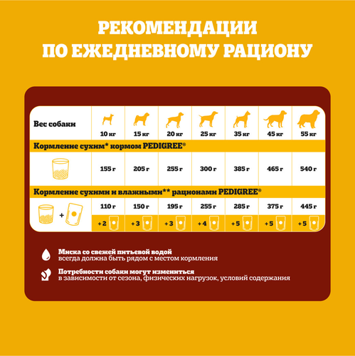 Корм сухой для взрослых собак PEDIGREE с говядиной, полнорационный, для мелких, 2000г, фотография